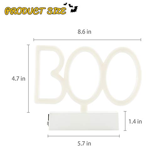 YR Halloween Decorations LED Neon Sign Light. Indoor Night Table Lamp with Battery or USB Powered for Party, Living Room, Family Room, Kids Room, Home Décor, Boo
