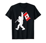 Vintage Canadian BigFoot And Rock'N Roll Funny Canada Day T-Shirt