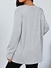 Trendy Queen Womens Oversized T Shirts Fall Thumb Hole Long Sleeve Workout Tops Fashion Plus Size Gym Loose Y2k Tunic Tee, Grey, M #3