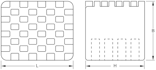 KS Tools 160.0507 Gummiauflage 18 für Hebebühnen, 120 x 100 x 50 mm