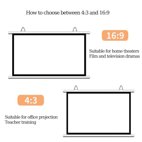 Pantalla para proyector manual 40 pulgadas 16:9 miniatura 4