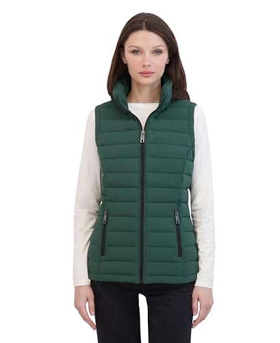 Image of Nautica Women's Stretch Puffer Vest - Water-resistant Transitional Outerwear Layer With Detachable Hood