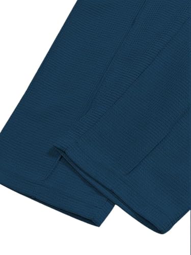 Image of Jawdrobe Men's Waffle-Check Co-Ord Set | Self-Textured Collar Top | Drawstring Jogger Pants | Cotton-Blend Loungewear /Night-Suit | Casual Travel & Streetwear Two-Piece