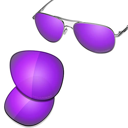 Image of SAUCER Premium Replacement Lenses & Nosepads for Oakley Elmont M OO4119 | UV400 Protection, Anti-Scratch, Precise Fit & Enhanced Clarity Sunglasses High Defense - Violet Purple Polarized