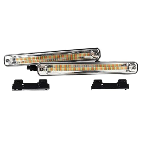Phare Feu De Jour LED pour Voiture À Flux Séquentiel 12V, 2 Pièces, DRL + Clignotant Jaune, Feu Antibrouillard DRL Super Blanc Phares