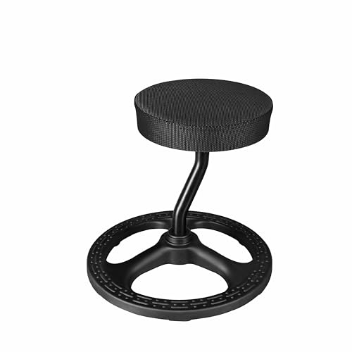 Image of Fitness Seat, ADHD Chair Stool, Stability, Balance, Yoga, Ergonomic Health Stool with Non-Slip Base and Washable Seat Cover - Black (Black, 19″)