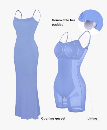 Image of Popilush Maxi Bodycon Dress with Built in Bra, Long Shapewear Dresses | Tummy Control, Floor-length, Formal Occasions, Wedding Guest and Engagement