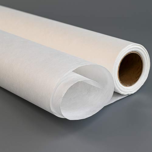 Korean Traditional Paper Hanji Daksoonji Natural Mulberry Fiber Texture Plain White Roll for Wallpaper Shoji Screen 91cm x 20m (35.8 x 787.4 inches) 45GSM