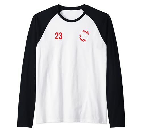Flag Austria Raglan Baseball Tee, Black