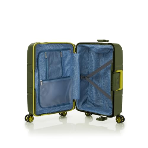 Image of American Tourister Polypropylene Amt Circurity 55Cm TSA OLV Grn 3 Point TSA Lock Luggage Complete Lining and Contrast Components, Hard, 4, Spinner, Trolley Bag, Olive Green