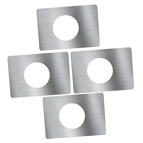 iplusmile 4 piezas Placas de Refuerzo para Cerraduras de Puerta Acero Inoxidable con Fijación Adhesiva sin Taladro para Reparación y Cobertura de Huecos Puertas de Madera o Metal para Uso
