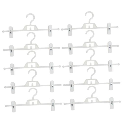 Cabilock 10pcs Stacked Trousers Hanger Trousers Hanger Pants Hanging Rack Suit Hangers Pant Storage Hanger Clothes Hangers for Pants Trouser Hangers Pants Hangers Plastic White