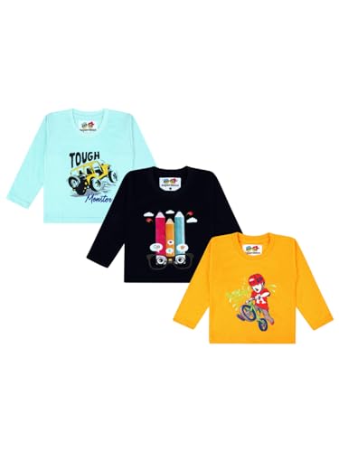 Image of superminis Boy's /Girls Cotton Round Neck Full Sleeves Regular Fit T Shirts With Trendy And Fun Prints