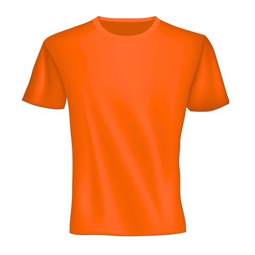 Vizari Mens Athletic T-Shirt | Quick-Dry, Moisture-Wicking Sports Tee | Shirts for Workouts, Outdoor Activities & Casual Wear Neon Orange