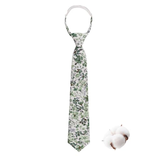 Boys Floral Tie, Solid Cotton Ties for Boys Girls Adjustable Pre-tied Necktie for Kids School Graduation Wedding Party