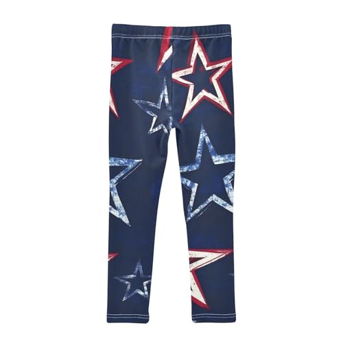 4th of July Stars Pattern Girls Leggings Stretchy Dance Pants for Kids2
