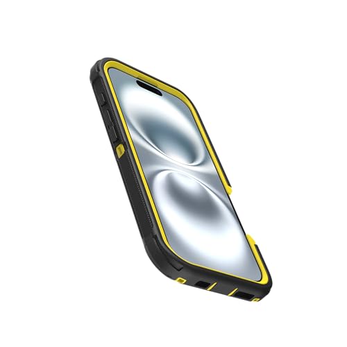 OtterBox iPhone 16 (Only) Defender Series MagSafe Case, Night (Black & Yellow), Holster Clip Included, Built-in Magnets, Screenless, Rugged & Durable, with Port Protection, Non-Retail Packaging by OtterBox - Used condition - Image 5