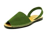 Avarca Sandali in pelle da donna Abarca Menorquina Menorca Shoes, khaki, 8 UK