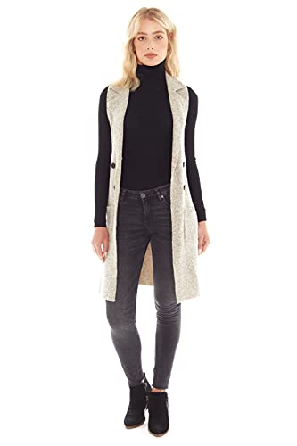 Image of Love Tree Women's Sleeveless Long Sweater Vest Open Front Knit Cardigan Waistcoat