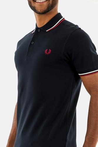 Fred Perry Para Hombre. M3600 Polo Ribete Marino (S), Casual, AlgodóN, Manga Corta - 3
