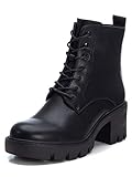Botín sra. C. Negro XTI - Botín Militar con Tacón Bajo para Mujer - Color Negro