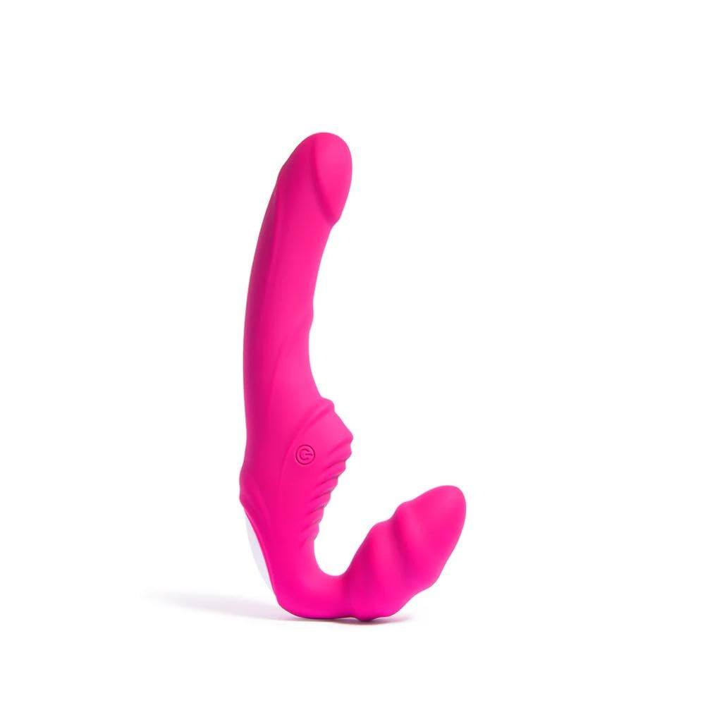 Platanomelón - Vibrador Doble Penetración Con Mando a Distancia 3 Velocidades y 6 Modos de Vibración, Sumergible y Recargable - Isa Fucsia