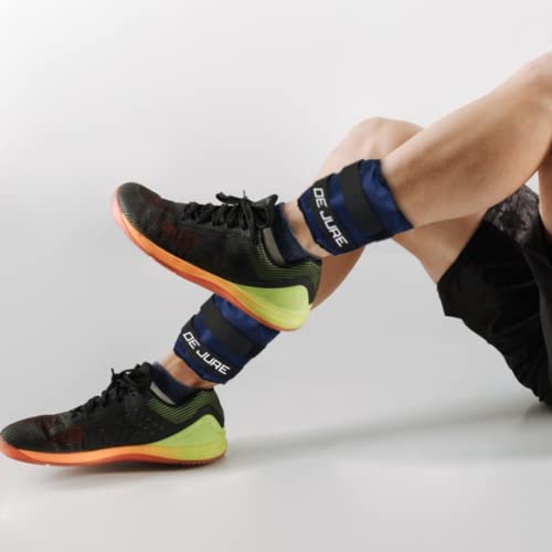Image of DE JURE FITNESS Ankle & Wrist Weight Pair, Adjustable Strap, 2KG Pair (2Kg x 2 = 4kg) (E) Blue