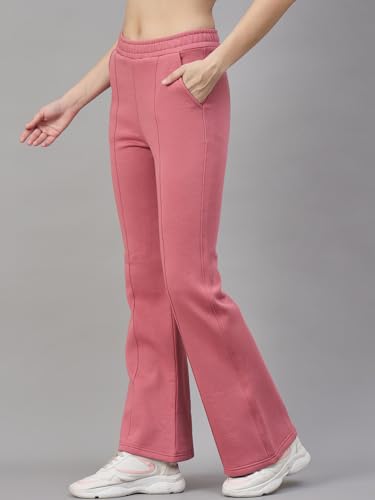 Image of 98 Degree North Women Flared Fleece Track Pants-GL1315-ALMOND