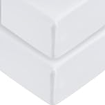 DTEX HOMES 2 x 800 Thread Count - Extra Deep Fitted Sheet 40 cm 16 Inch - 100% Pure Egyptian Cotton Sateen Super Soft Hotel Quality Bedding, Double - White