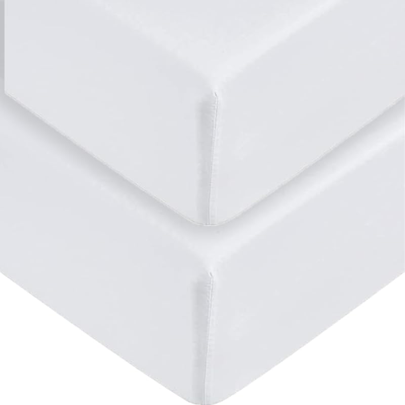 DTEX HOMES 2 x 800 Thread Count - Extra Deep Fitted Sheet 40 cm 16 Inch - 100% Pure Egyptian Cotton Sateen Super Soft Hotel Quality Bedding, 4ft Small Double - White โ image 1