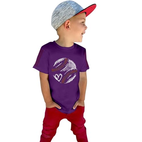 Kids Girls Boys Short Sleeve Tops Baseball Graphic Crew Neck Teen Summer Tee Preppy T-Shirts Casual Loose3