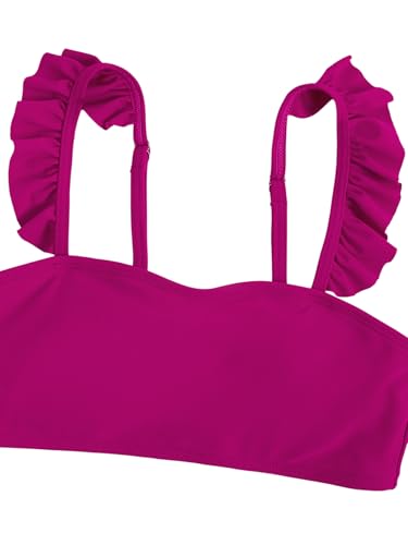 SHENHE Girl's 3 Piece Ruffle Trim Swimsuit Cute Heart Print Bathing Suit with Cover Up Skirt3