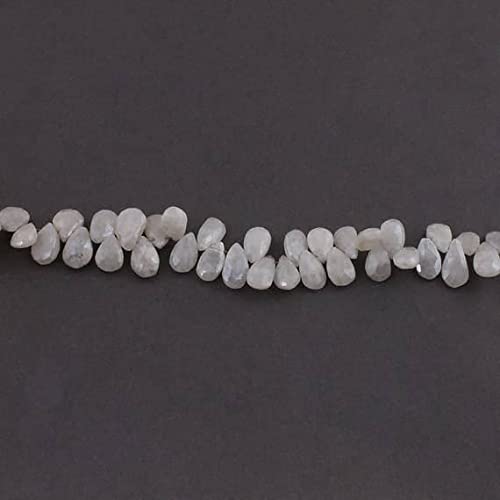 Corindon silverite naturel saphir blanc en briolettes facettées fil de 8 pouces SB3075