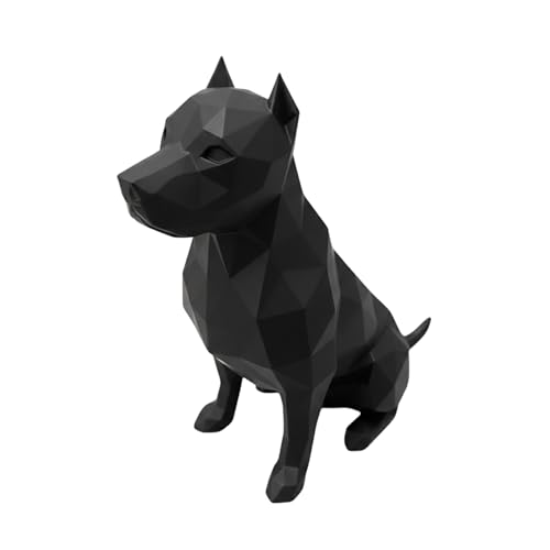 Figurita Pitbull Geométrica 4" Negra