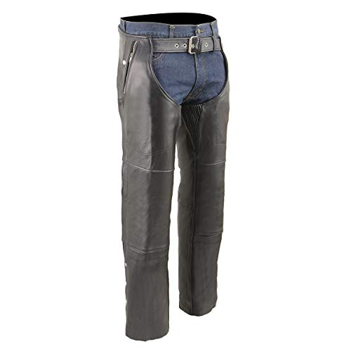 Image of Milwaukee Leather Men's Thermal Lined Premium Leather Motorcycle Bikers Riders Chaps