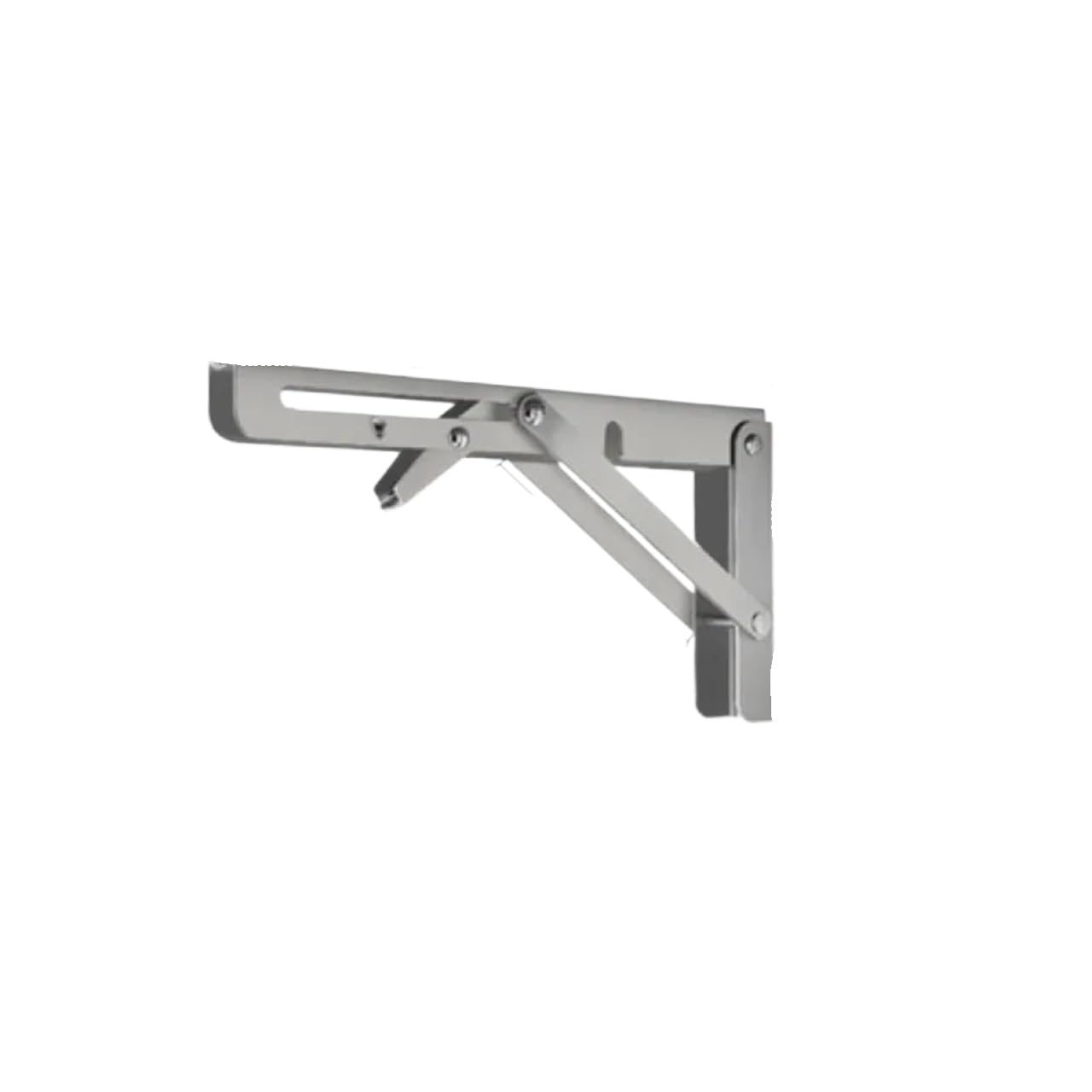 Linypa66 2Pc Stainless 14Inch Folding Shelf Brackets 2Pcs Heavy Duty Stainless Steel Folding Shelf Brackets Collapsible Wall Mounted L-Table Hinges For Bench & Table With Screws(2Pc Stainless 14Inch)