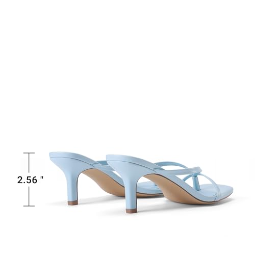 Image of DREAM PAIRS Kitten Heels for Women Flip Flops Slip on Low Heels Open Square Toe Thong Heeled Strappy Sandals Slides Comfortable Dress Shoes