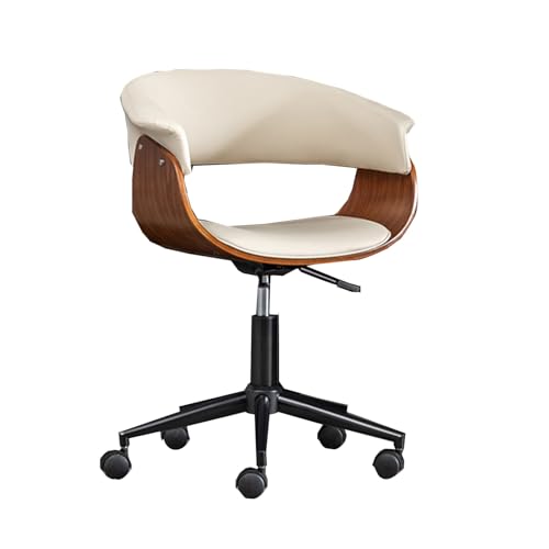Silla de escritorio giratoria ergonómica de madera maciza, silla ajustable para oficina en casa y estudio para estudiantes, cómodos muebles de dormitorio (color 1)