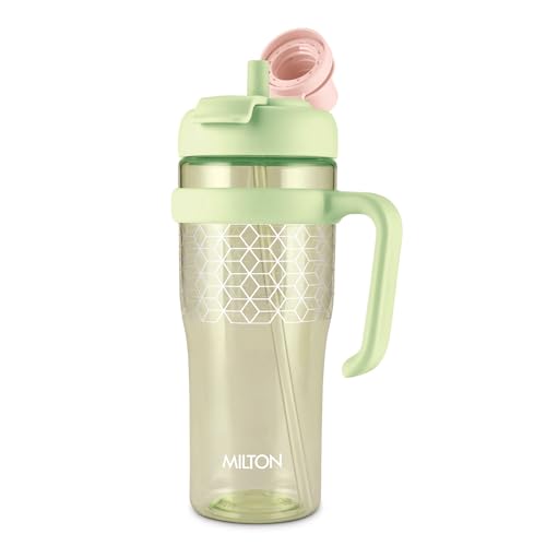 Image of MILTON Champion 1250 2- in-1 Sip or Gulp Lid Tumbler 1.21L | Tritan Plastic Water Bottle with Handle | Leak-Proof, BPA-Free | Perfect for School, Gym, Office, Travel Bottle for Men and Women, Green