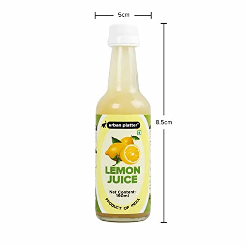 Image of Urban Platter Lemon Juice Concentrate in Glass Bottle, 190ml [Equivalent of 25 Lemons!]