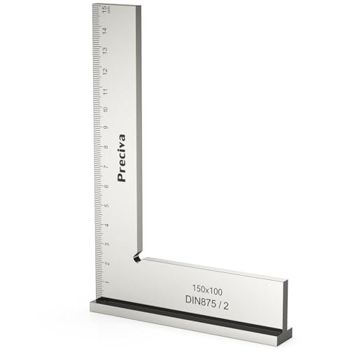Equerre Menuisier, Preciva 150x100mm Précision Angle Droit Bloc Règle avec Échelle pour...