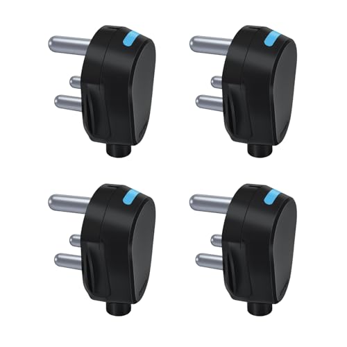 Image of Anchor by Panasonic Plug Top 6A, 3 Pin, ISI Certified with LED Indicator, Ideal for Daily Use Appliances - Black (Pack of 4)