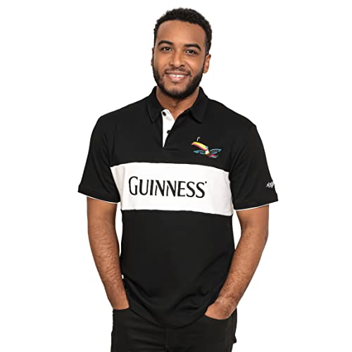 Guinness BCI Cotton Black and White Toucan Short Sleeve Rugby Jersey | Official Merchandise