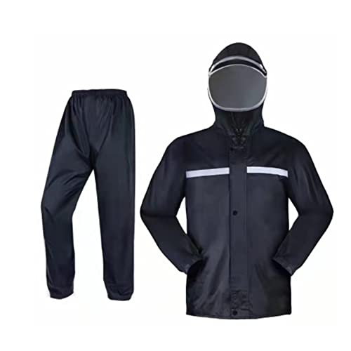 Rain Suit Jacket Trouser Suit Raincoat for Men Outdoor Breathable Anti-Suit Men's Tech Fleece Rain Cape Festival 2 Piece Rain Cape Women Waterproof Hiking, black, M