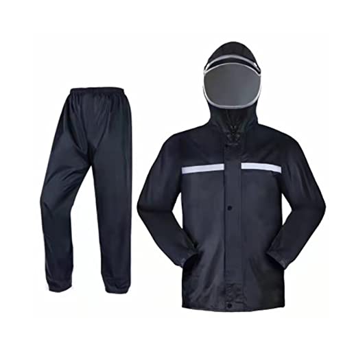 Genérico Chubasquero Hombre Moto - Trajes impermeables de dos niveles para hombre chaqueta con pantalones equipo alta visibilidad profesional