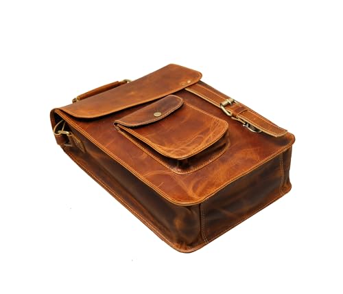 Jaald JLD78 13 Inch Leather Messenger Bag Laptop Case Office Briefcase Gift thumb #3