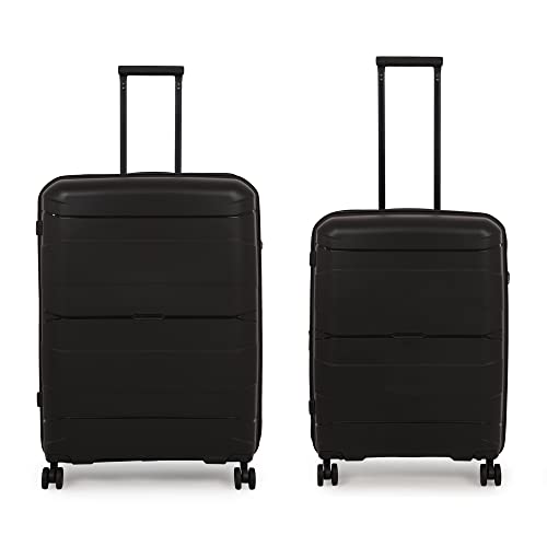 Image of it luggage Momentous Black Set of 2-Large & Medium-28 & 24 inches Expandable Polypropylene Hardsided with TSA Lock & Wet Pouch Inside 8 Wheel Trolley Bag