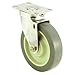 E.R. Wagner 7F03 4" Diameter Gray TPR Polyrubber Flat Soft Tread/Gray Ployolefin Hub Wheel Medium Duty Stainless Steel Rigid Plate Caster with NSF Certified, 3-5/8" Length X 2-5/8" Width Plate, 275 lbs Capacity Range