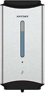 Anydry AD1206 Commercial Wall Mount Automatic Liquid Soap Dispenser Stainless Steel Finish 1100ml Large Capacity(Brushed)