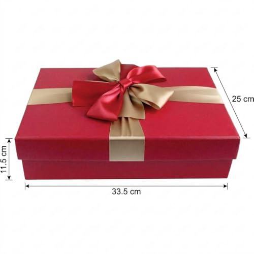 Boîte cadeau rigide rouge Emartbuy grand format 33,5 cm pour coffret